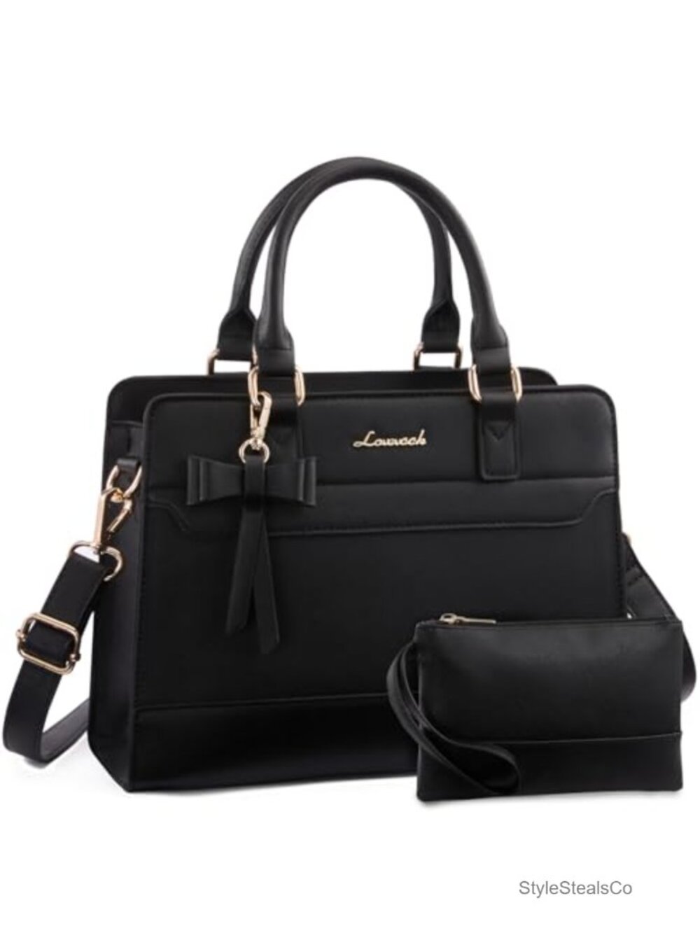 PU Leather Satchel Tote Purse with Zipper